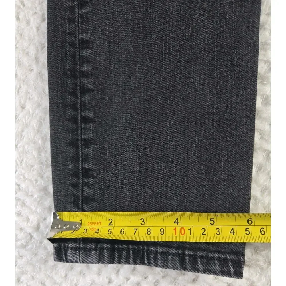Levis 502 Regular Taper Jeans Mens 30x32 Gray Black Wash Denim Pants #0127